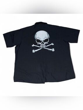 Vintage 1999 Red Kap Skulls & Bones Button Up Shirt